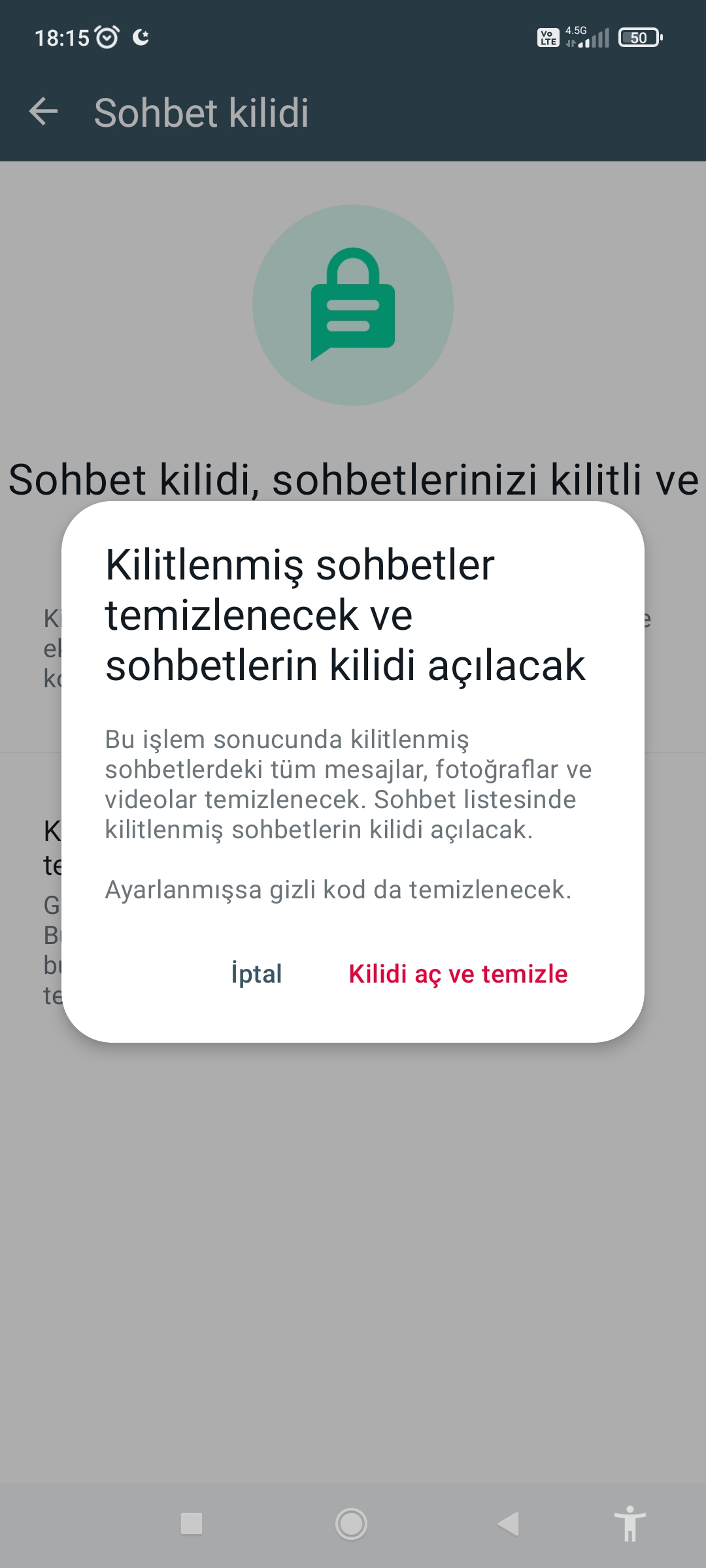 WhatsApp sohbet kilidi silinen mesajlar - R10.net