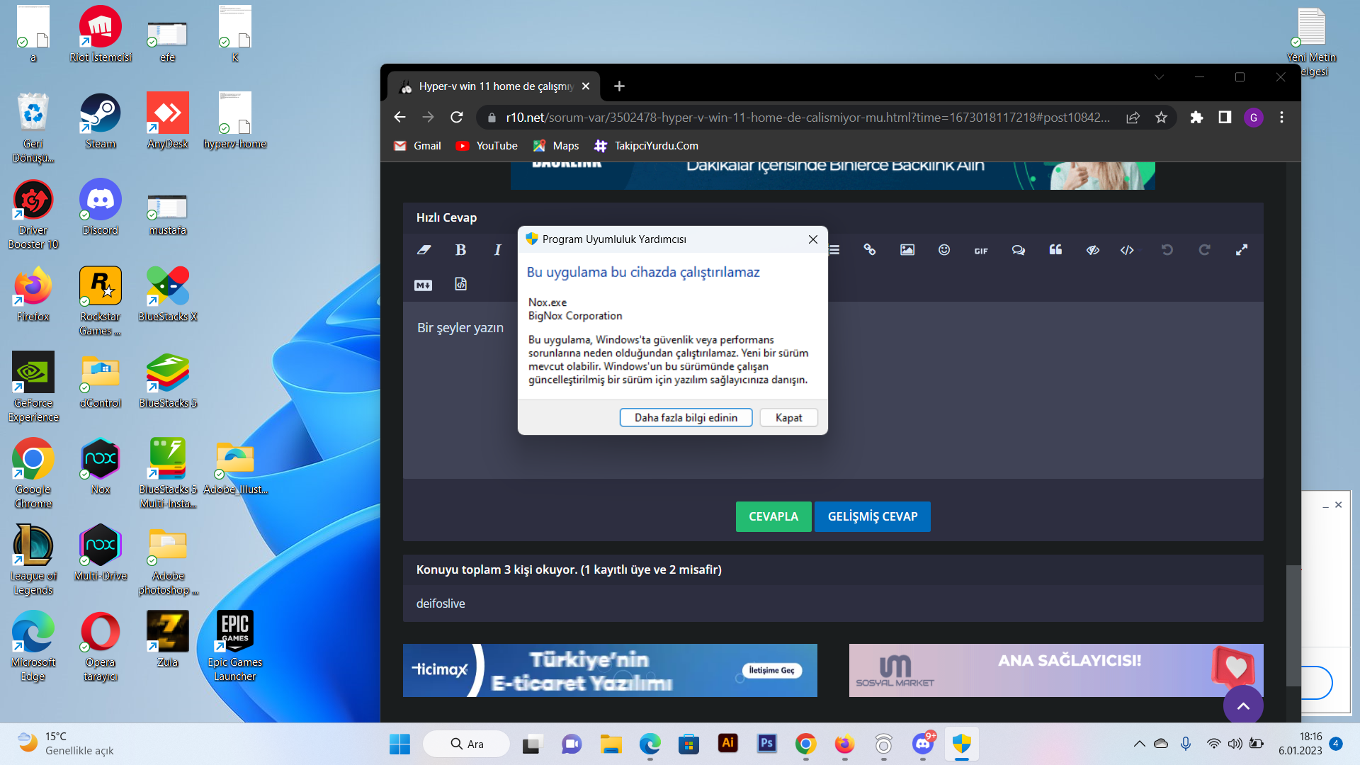Hyper-v win 11 home de çalışmıyor mu - R10.net