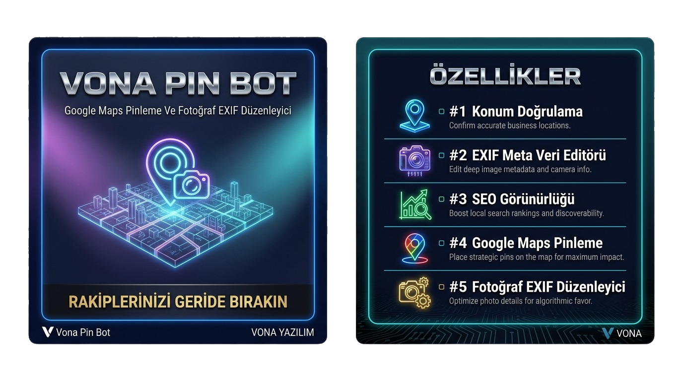 Vona Yazılım Pin Bot 🥇 Google Maps Sıralama Yükseltme Yazılımı 🎯 ...
