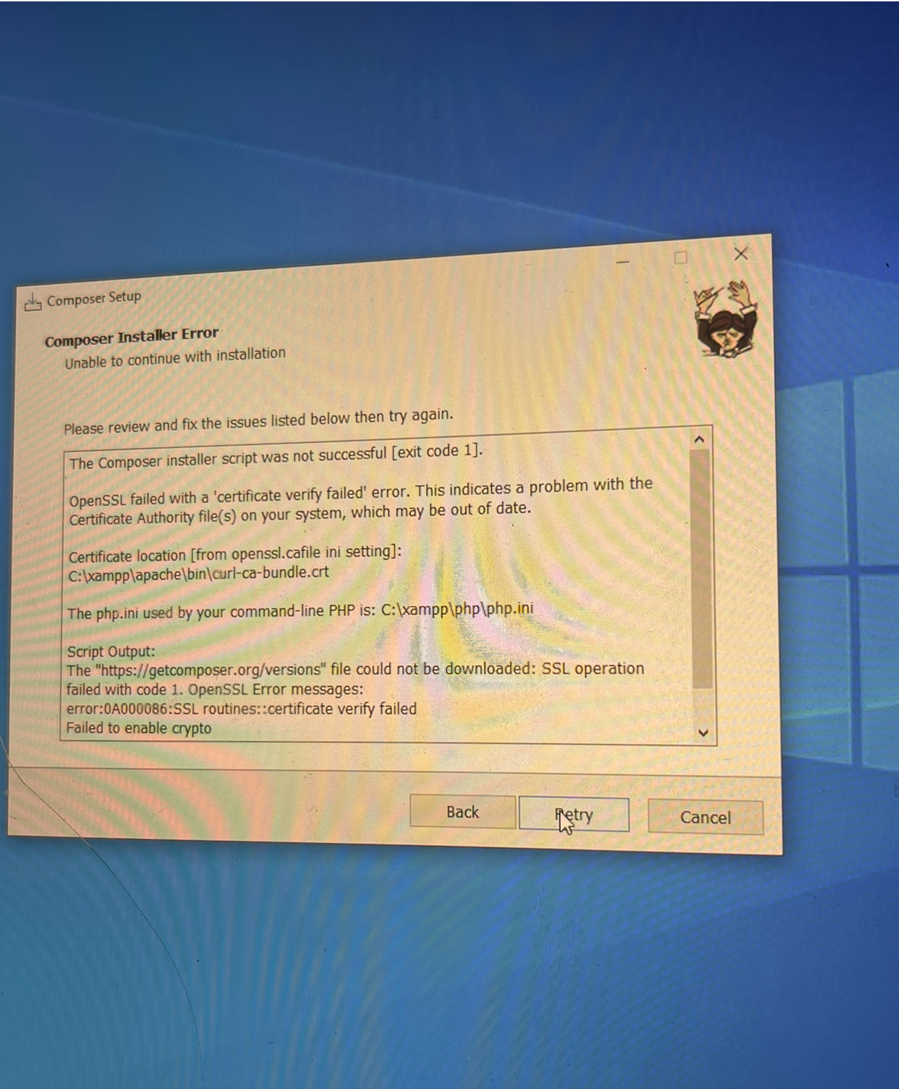 Composer ssl hatası yükleyemiyorum - R10.net